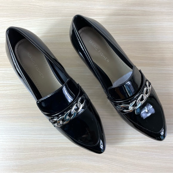 Marc Fisher Black Leker Loafer Preppy Career Office Casual Almond Toe 6.5 - Picture 3 of 7